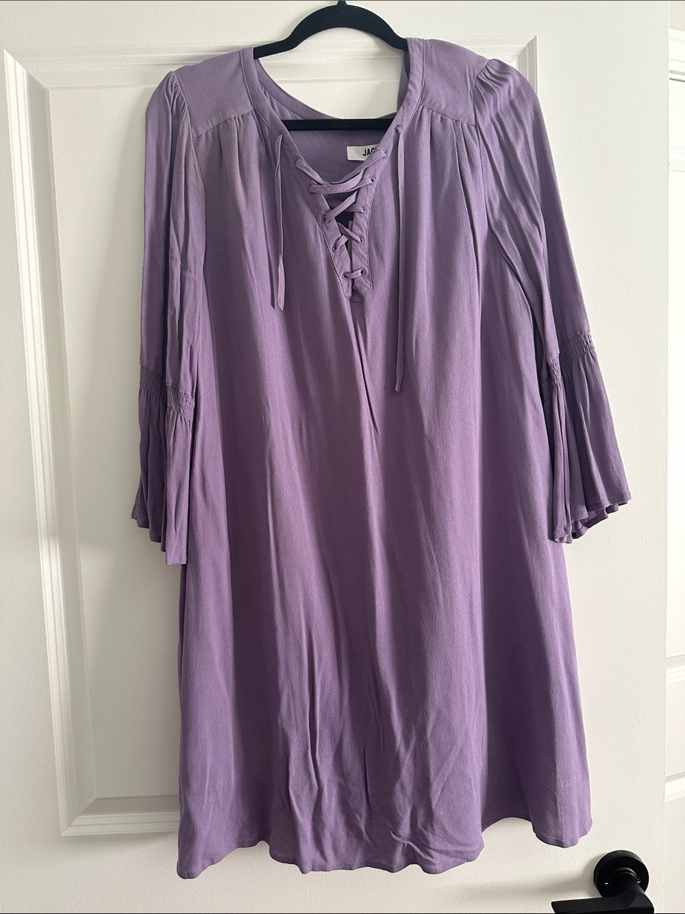 BB Dakota Lilac Lace-Up Bell Sleeve Tunic